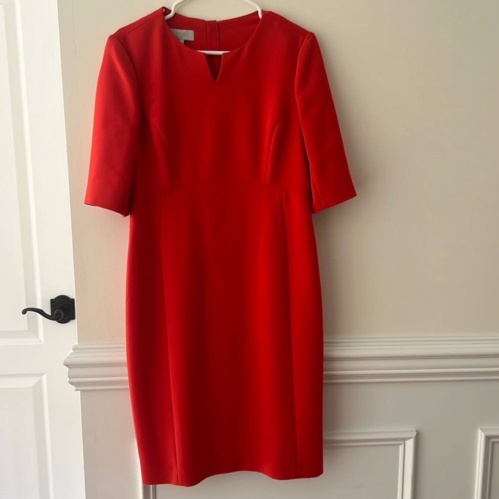 HOBBS LONDON classy tailored dress crimson orange